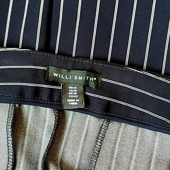 Willi Smith Flat Front Dress  Pants Blue & White Stripe - Picture 6 of 11